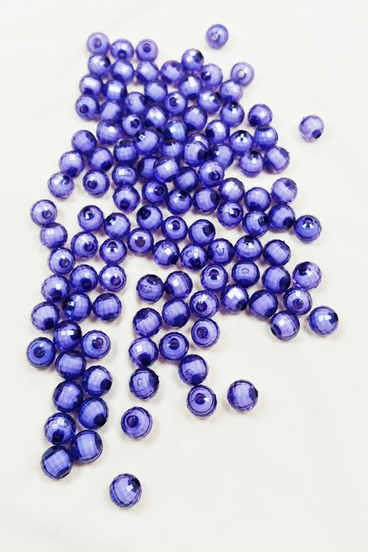 Royaleks RT-RYL-BN24097-02 Dünya Boncuk İçten Boncuklu Bileklik Çanta Boncuğu 10 Mm 50 Gr Eflatun - Bnc461