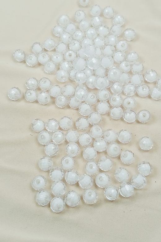 Royaleks RT-RYL-BN24097-04 Dünya Boncuk İçten Boncuklu Bileklik Çanta Boncuğu 10 Mm 50 Gr Beyaz - Bnc463