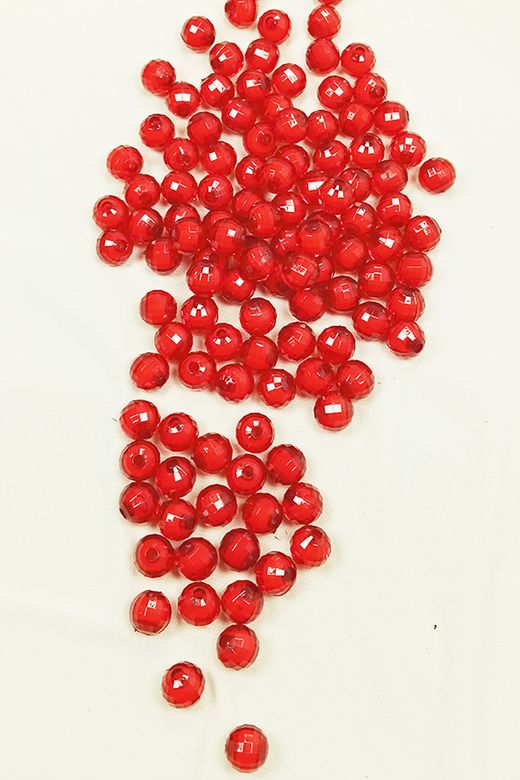 Royaleks RT-RYL-BN24097-07 Dünya Boncuk İçten Boncuklu Bileklik Çanta Boncuğu 10 Mm 50 Gr Kırmızı - Bnc466
