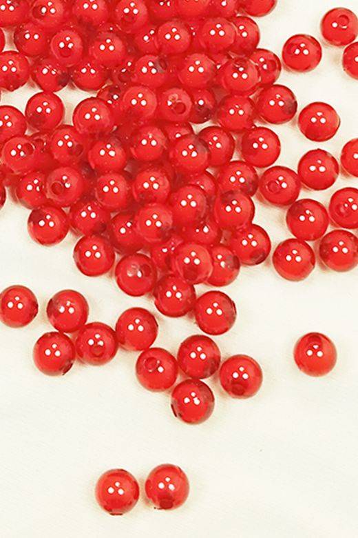 Royaleks RT-RYL-BN24098-07 Yuvarlak Boncuk İçten Boncuklu Bileklik Çanta Boncuğu 8 Mm 50 Gr Kırmızı - Bnc473