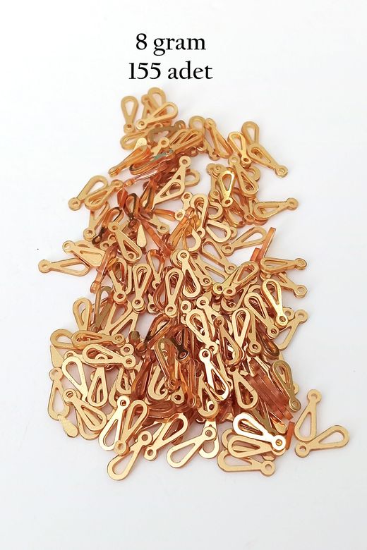 Royaleks RT-RYL-BN24099-09-8 Oya Abiye Bileklik Kolye Pleksi Metalik Plastik Pul Altın Renk 8 Gram 155 Adet - Bnc482