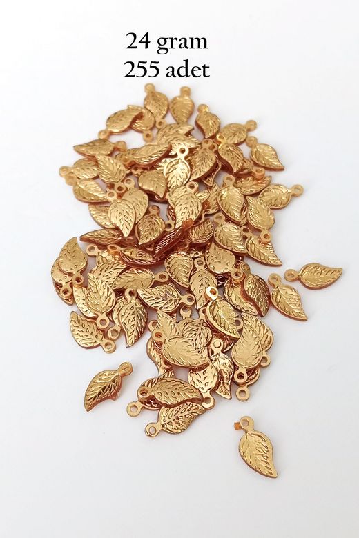 Royaleks RT-RYL-BN24099-13-24 Oya Abiye Bileklik Kolye Pleksi Metalik Plastik Pul Altın Renk 24 Gram 255 Adet - Bnc546