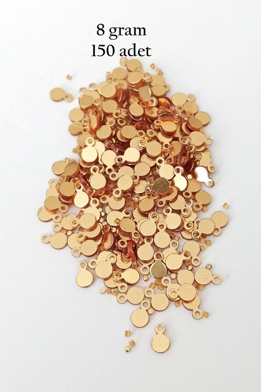 Royaleks RT-RYL-BN24099-24-8 Oya Abiye Bileklik Kolye Pleksi Metalik Plastik Pul Altın Renk 8 Gram 150 Adet - Bnc497