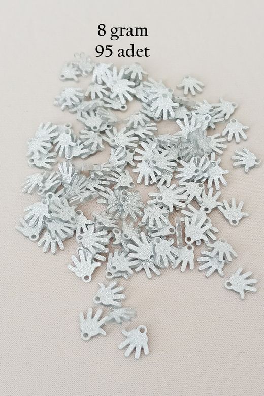Royaleks RT-RYL-BN24100-20-8 Oya Abiye Bileklik Kolye Pleksi Metalik Plastik Pul Gümüş Renk 8 Gram 95 Adet - Bnc519