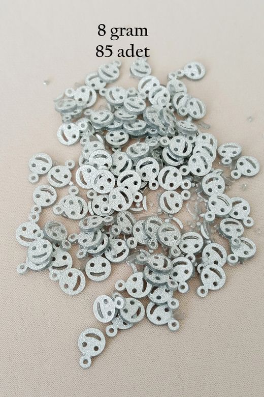 Royaleks RT-RYL-BN24100-26-8 Oya Abiye Bileklik Kolye Pleksi Metalik Plastik Pul Gümüş Renk 8 Gram 85 Adet - Bnc525