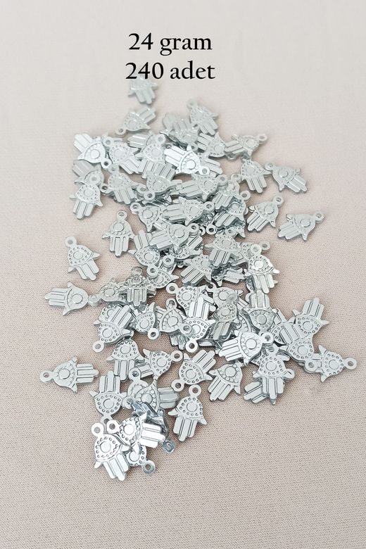Royaleks RT-RYL-BN24100-27-24 Oya Abiye Bileklik Kolye Pleksi Metalik Plastik Pul Gümüş Renk 24 Gram 240 Adet - Bnc586