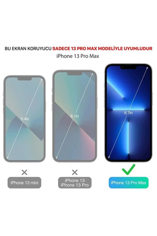 Royaleks RT-RYL-BWKRY1010 Iphone 13 Pro Max Uyumlu Premium Ekran Koruyucu 9H Sert Temperli Kırılmaz Cam Koruma Şeffaf