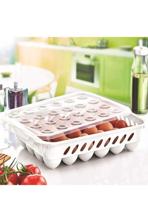 Royaleks RT-RYL-HMAD1120 Yumurta Kapalı Saklama Kabı 24'lü Beyaz