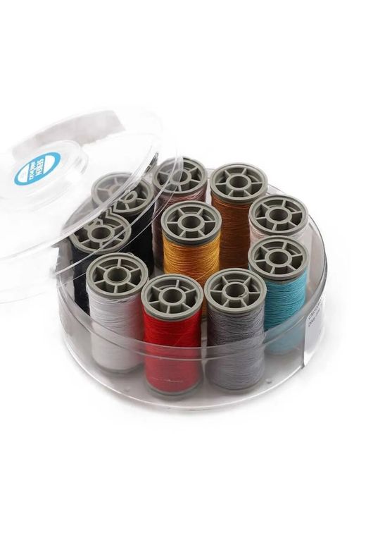 Royaleks RT-RYL-HMR10240 %100 Polyester Dikiş Ipliği Kaliteli 10 Adet Farklı Makara İplik Seti Zümrüt No:120