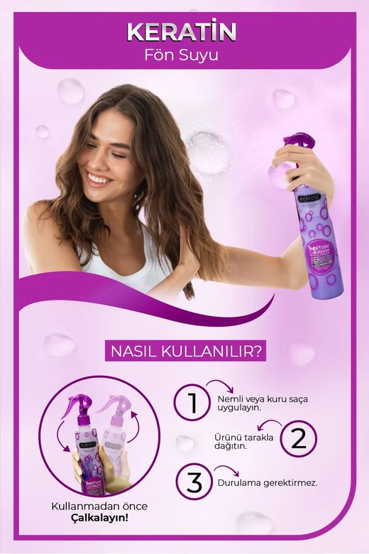Royaleks RT-RYL-HMR24299 Keratin Çift Fazlı Kondisyoner Fön Suyu 400 Ml - Mrfs