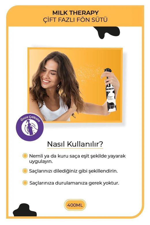 Royaleks RT-RYL-HMR24300 Milk Therapy Çift Fazlı Kondisyoner Fön Suyu 400 Ml - Mrfs