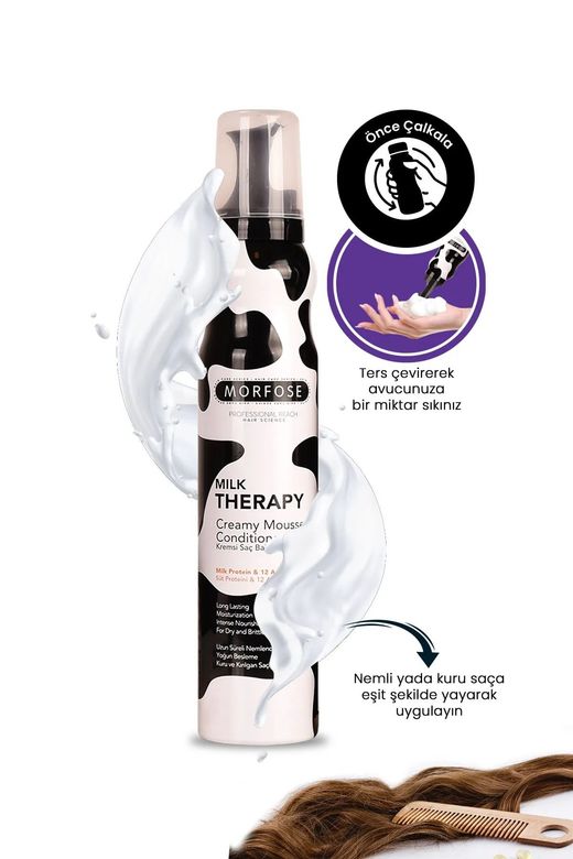 Royaleks RT-RYL-HMR24324 Milk Therapy Kremsi Saç Bakım Köpük 350 Ml - Besleyici Koruyucu - Mrfs
