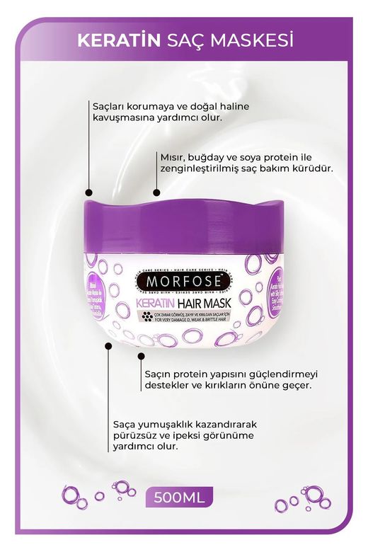 Royaleks RT-RYL-HMR24330 Keratin Saç Maskesi 500 Ml  - Yıpranmış Saçlar Için - Mrfs