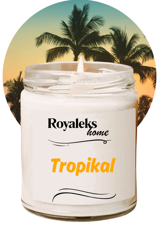Royaleks RT-RYL-HMR24458 Doğal Özel Seri Kokulu Dekoratif Kavanoz Mum 210 Cc - Tropikal Esans - Ryl