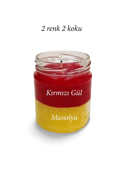Royaleks RT-RYL-HMR24826 Premium Seri 2 Renk 2 Koku Sarı Kırmızı Beş Yıldız Kavanoz Mum 210 Cc - Ryl