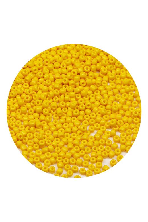 RT-RYL-B-0001-100 Sarı Renk 4 Mm Yaklaşık 1100 Adet / 100 Gram Cam Boncuk Oya Yazma Bileklik Ve Kolye