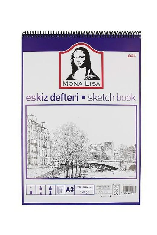 RT-RYL-HMR12043 Südor Eskiz Defteri Mona Lisa A3 Telli 120 Gr 50 Yaprak