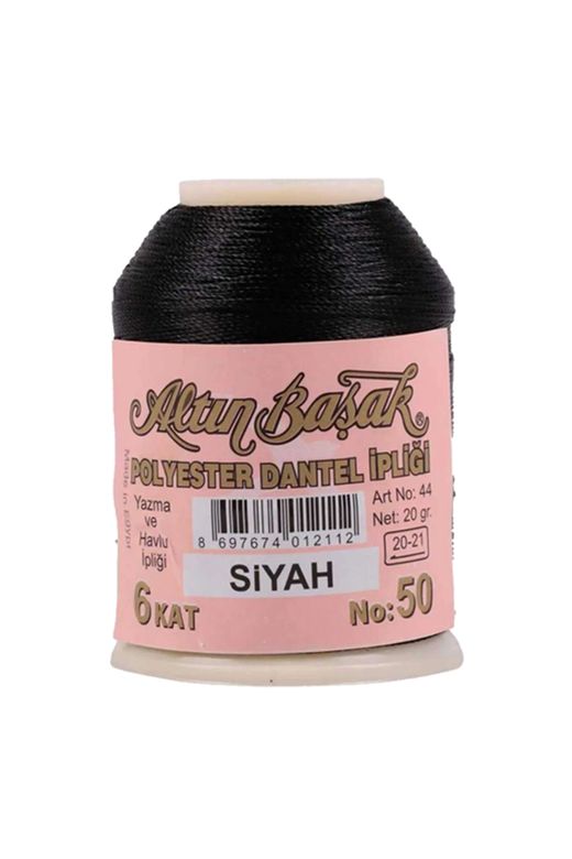 RT-RYL-HMR16711 3 Adet Altınbaşak Oya Ve Dantel İpi 20 Gr - Royaleks - No: Siyah