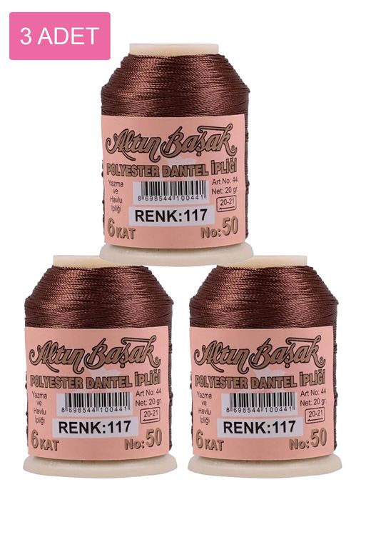 RT-RYL-HMR16742 3 Adet Altınbaşak Oya Ve Dantel İpi 20 Gr - Royaleks - No: 117