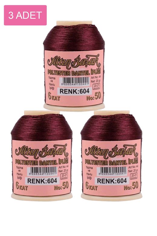 RT-RYL-HMR16794 3 Adet Altınbaşak Oya Ve Dantel İpi 20 Gr - Royaleks - No: 604