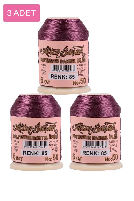 RT-RYL-HMR16810 3 Adet Altınbaşak Oya Ve Dantel İpi 20 Gr - Royaleks - No: 085