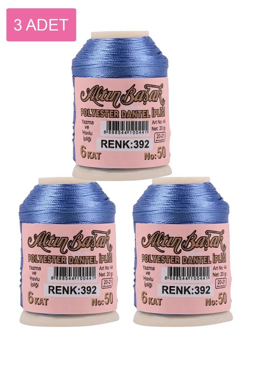 RT-RYL-HMR16827 3 Adet Altınbaşak Oya Ve Dantel İpi 20 Gr - Royaleks - No: 392