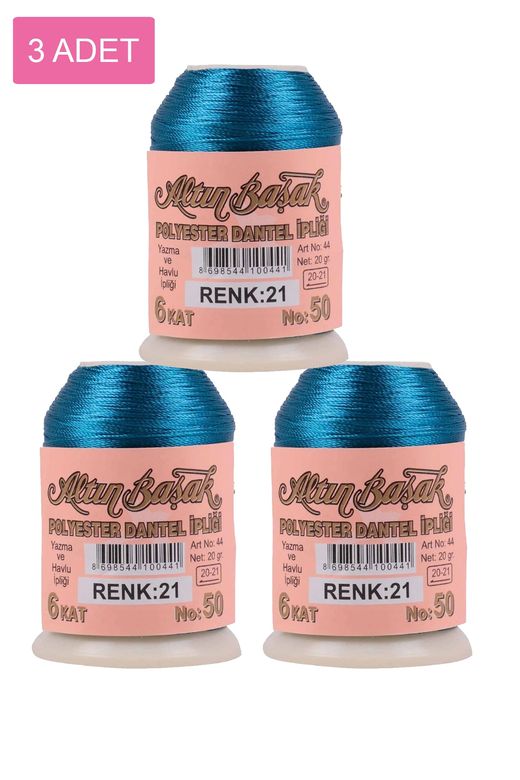 RT-RYL-HMR16847 3 Adet Altınbaşak Oya Ve Dantel İpi 20 Gr - Royaleks - No: 021