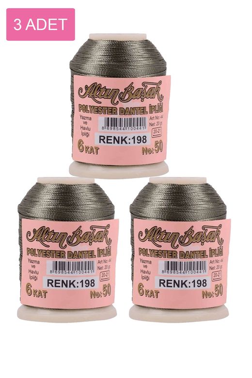 RT-RYL-HMR16888 3 Adet Altınbaşak Oya Ve Dantel İpi 20 Gr - Royaleks - No: 198