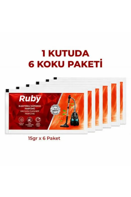Ruby BADERUBY4 Elektrikli Süpürge Kokusu- 6'lı Paket Uzun Süreli Etki Tüm Makinelere Uyumlu