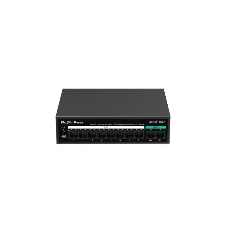 Ruijie Reyee RG-ES110FG-P 8 Port FE + 2 GE 110W PoE Switch