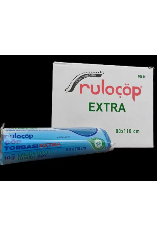 Ruloçöp 869239512345 Jumbo Çöp Torbası 400 Gr 80*110 Cm 20 Paket Mavi
