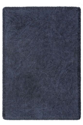 Rustik RS01 Blue Dört Tarafı Saçaklı Pamuklu Yıkanabilir Kilim - 120X180CM