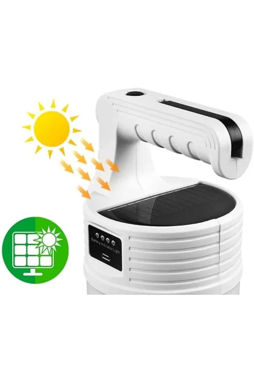 RüzgarShop RZGRSHTPYCET4JSK-C6ZA-G9IN-6 300W 10 Modlu Güneş Enerjili Solar Aydınlatma Kamp Çadır Lambası Ampül Led Şarjlı Işıldak El Feneri
