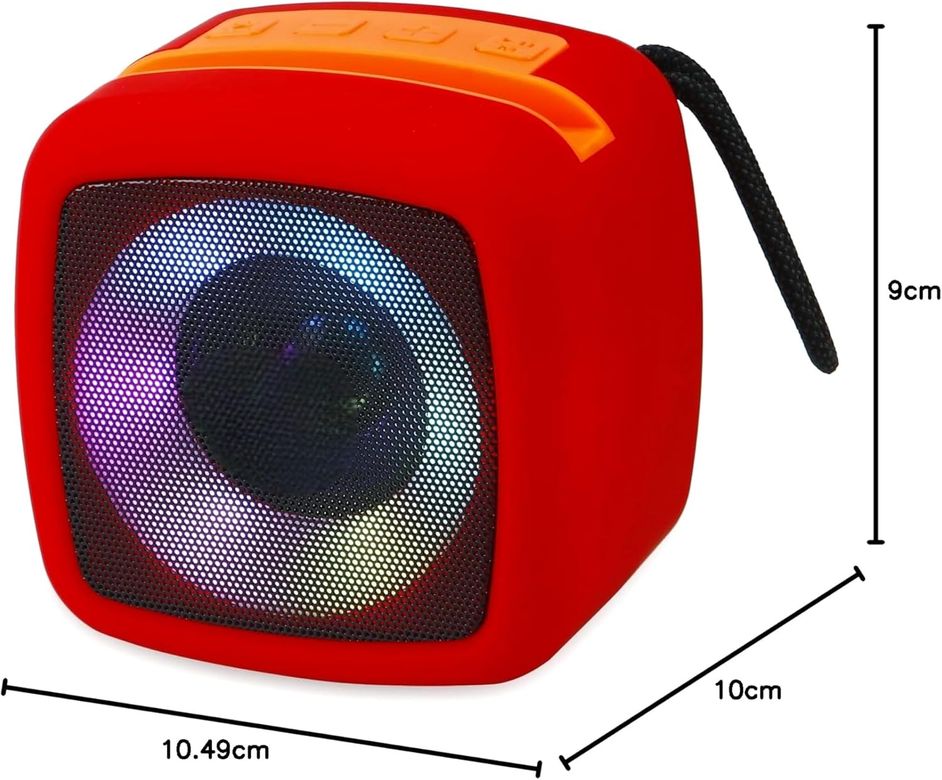 s12kırmızı Rgb Işıklı Bluetooth Hoparlör 5W | Ipx4 Suya Dayanıklı | Mini Taşınabilir Kablosuz Speaker Kırmızı