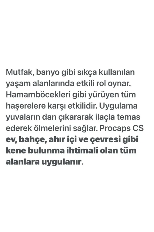 Safa Tarım procaps01 Hamamböceği Kalorifer Bocegi 3 Ay Etkili Procaps Cs 1 Lt Kene Kovucu