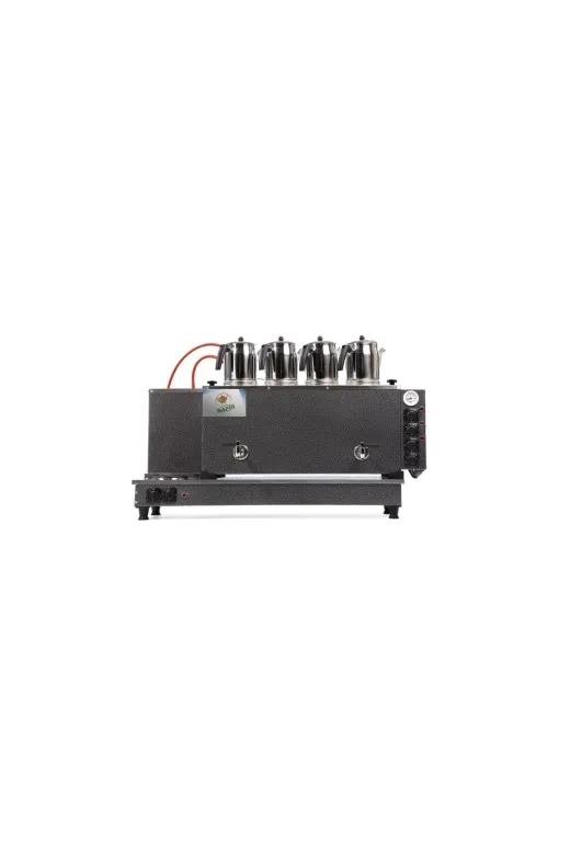Safir 12072024s4pleytgri 4 Demlikli Gümüş Gri Boyalı Çay Ocağı Çay Kazanı Sadece Elektrikli Gri Çay Semaveri Gri Çay Makinesi