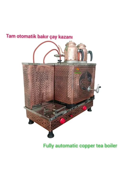 Safir 15112024b2gaz 2Li Bakır Tam Otomatik Çay Kazanı Osmanlı Tuğra Mod. Doğalgazlı Ce Gazmer Gaz Emniyet Kilit Sistemli