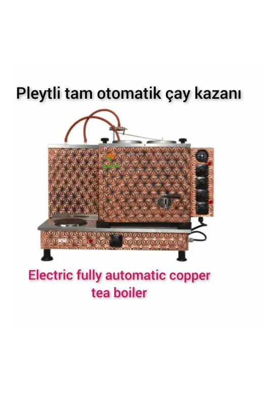 Safir 2Lİ İÇİ DIŞI BAKIR TÜPLÜ 2 Demlikli İçi Dışı Bakır Meşale Tipi Tüplü Tam Otomatik Çay Kazanı İçi Ve Dışı Bakır Çay Ocağı A++