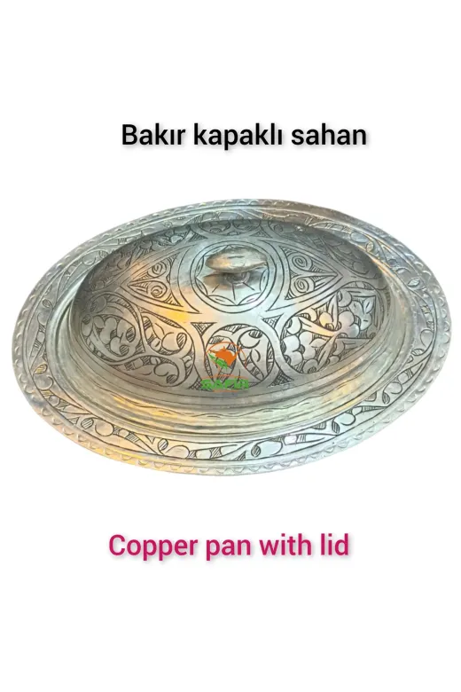 Safir 30CMKAPALIBEYAZSAHAN Bakır Sahan , Bakır Kapaklı Sunum Sahanı , Beyaz Kalaylı Bakır Sahan A Kalite Kapaklı Sahan Sunumluk