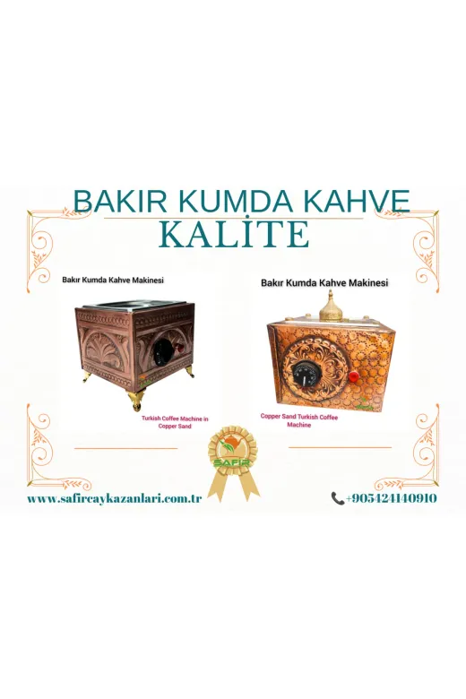 SAFİR ÇAY KAZANLARI 01082024karekk19x18 Safirim Kumda Kahve Cihazı Bakır Kumda Kahve Makinesi Ev Ve Ofis Tipi Küçük Boy 19X18 Cm Kumda Kahve