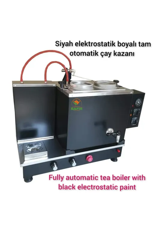 SAFİR ÇAY KAZANLARI 06022025lpgsiyah Safir Kromat Siyah Tüplü Tam Otomatik Çay Kazanı Çay Ocağı Çay Semaveri