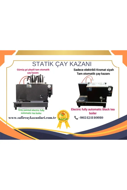 SAFİR ÇAY KAZANLARI 06022025lpgsiyah Safir Kromat Siyah Tüplü Tam Otomatik Çay Kazanı Çay Ocağı Çay Semaveri