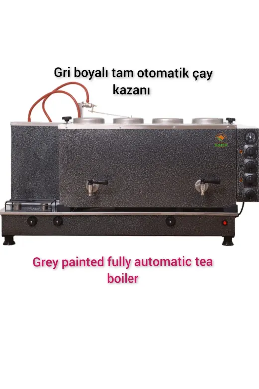 SAFİR ÇAY KAZANLARI 08022024grilpg4 4 Gözlü Gümüş Gri Elektrostatik Boyalı Tüplü Tam Otomatik Çay Kazanı Çay Ocağı Çay Semaveri Makinesi