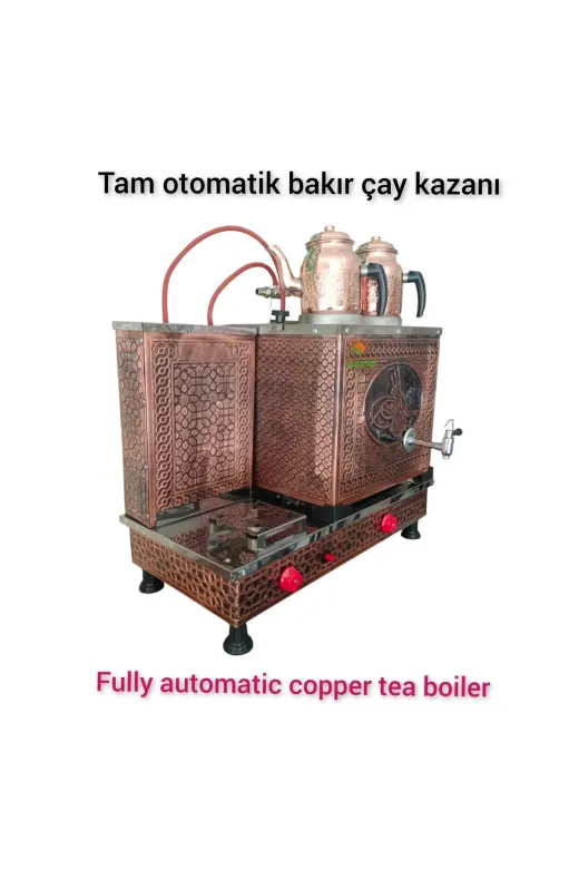 SAFİR ÇAY KAZANLARI 15112024tugralpg 2 Demlikli Bakır Çay Ocağı Osmanlı Tuğra Model Bakır Çay Kazanı Elek+Tüplü Çay Semaveri Ets Sistemli