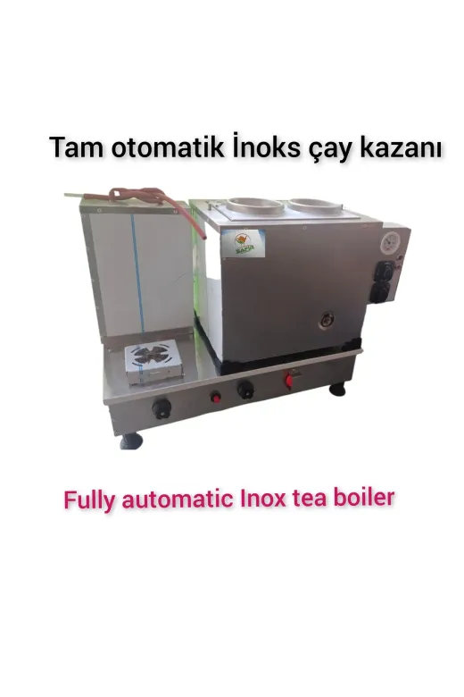 SAFİR ÇAY KAZANLARI 2 Gözlü İnoks Çay Kazanı Doğalgazli Ce Ve Gazmer Onaylı Gaz Kesme Emniyet Sistemli Ventilli