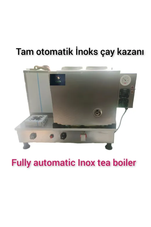 SAFİR ÇAY KAZANLARI 2 Gözlü İnoks Çay Kazanı Doğalgazli Ce Ve Gazmer Onaylı Gaz Kesme Emniyet Sistemli Ventilli
