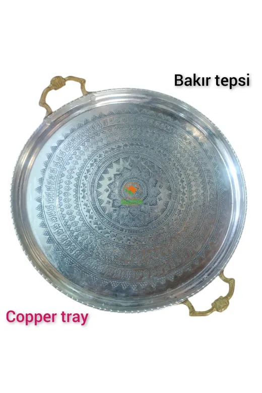 SAFİR ÇAY KAZANLARI 24012025bakırtepsi Bakır Tepsi Dövme Tepsi Özel El Işlemesi Bakır Tepsi 40 Cm Ebatlı Bakır Büyük Tepsi