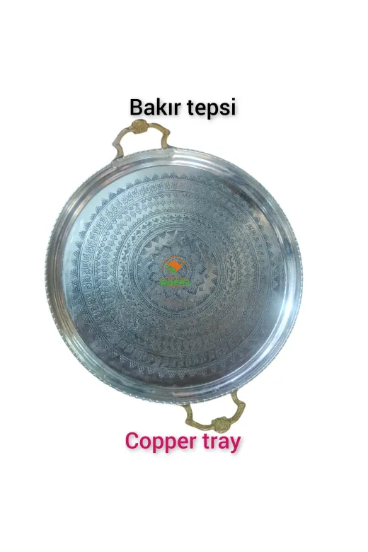 SAFİR ÇAY KAZANLARI 24012025bakırtepsi Bakır Tepsi Dövme Tepsi Özel El Işlemesi Bakır Tepsi 40 Cm Ebatlı Bakır Büyük Tepsi