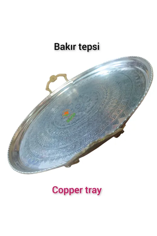 SAFİR ÇAY KAZANLARI 24012025bakırtepsi Bakır Tepsi Dövme Tepsi Özel El Işlemesi Bakır Tepsi 40 Cm Ebatlı Bakır Büyük Tepsi