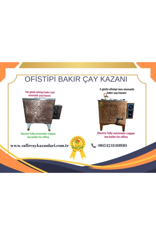 SAFİR ÇAY KAZANLARI 25072024b2ofismi Safirim Bakır Çay Kazanı 2 Gözlü Bakır Çay Ocağı  Sadece Elektrik Ofistipi Bakır Çay Makinesi.